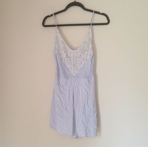 Blue and white Romper